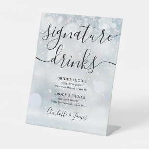 Signe De Table Verre noir Mariage Signature Boissons