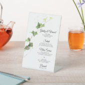 Signe De Table Vert anglais Ivy Watercolor Menu Mariage (In SItu)