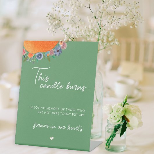 Signe De Table Vert Cette Bougie Brûle Dans Un Mariage De Mémoire
