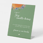 Signe De Table Vert Cette Bougie Brûle Dans Un Mariage De Mémoire (Recto)