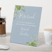 Signe De Table Vert Dusty Bleu Mémoire Réservée Pour Mariage (In SItu)