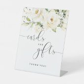 Signe De Table Vert Elégante rose blanche cartes et cadeaux (Recto)