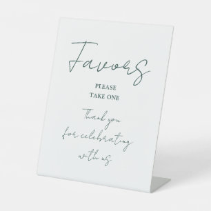 Signe De Table Vert émeraude minimaliste Élégant Script Faveurs