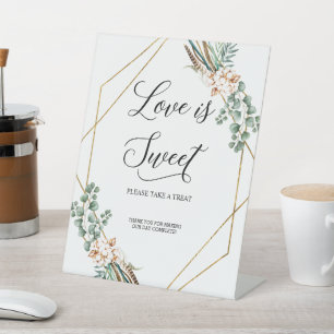 Signe De Table Vert Eucalyptus Boho Feuilles L'amour est doux