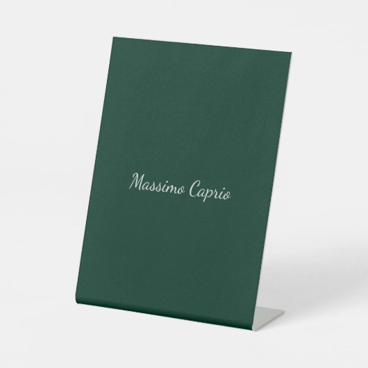 Signe De Table Vert foncé Élégant Casual Propre Nom Écriture manu (Recto)