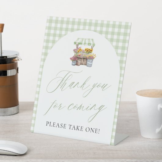 Signe De Table Vert Frais du Marché Merci d'être venu (In SItu)