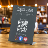 Signe De Table Vêtement noir blanc gris gris gris Qr Code