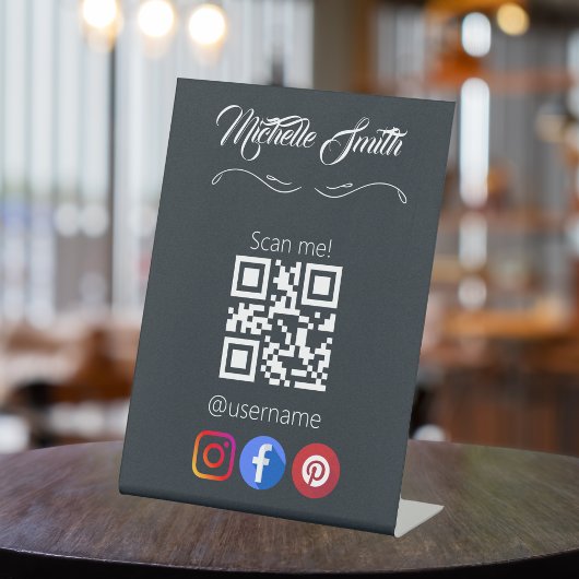 Signe De Table Vêtement noir blanc gris gris gris Qr Code