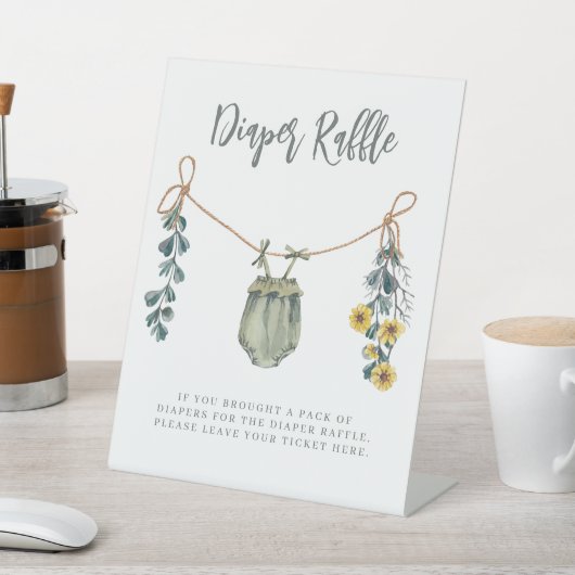 Signe De Table Vêtements pour bébés et fleurs Baby shower Déchets (In SItu)