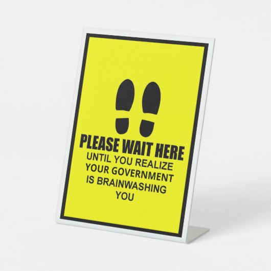 Signe De Table Veuillez patienter ici (Recto)