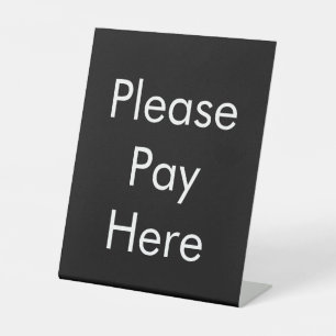 Signe De Table Veuillez Payer Ici Noir