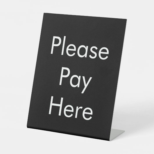 Signe De Table Veuillez Payer Ici Noir (Recto)