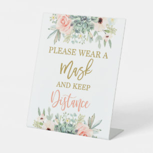 Signe De Table Veuillez porter un masque