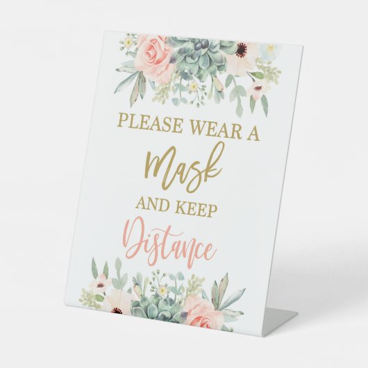 Signe De Table Veuillez porter un masque (Recto)