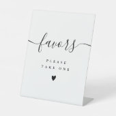 Signe De Table Veuillez Prendre Une Faveur Noir Et Blanc Script M (Recto)