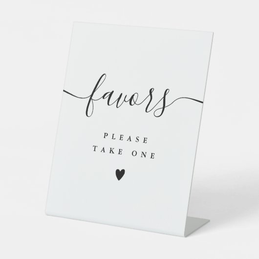 Signe De Table Veuillez Prendre Une Faveur Noir Et Blanc Script M (Recto)