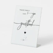 Signe De Table Veuillez Signer Notre Livre D'Invité Calligraphie (Recto)