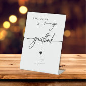 Signe De Table Veuillez Signer Notre Livre D'Invité Calligraphie