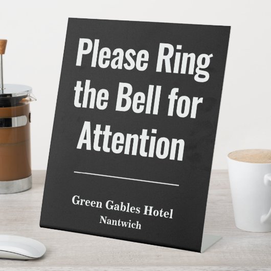 Signe De Table Veuillez sonner la cloche pour attirer l'attention (In SItu)