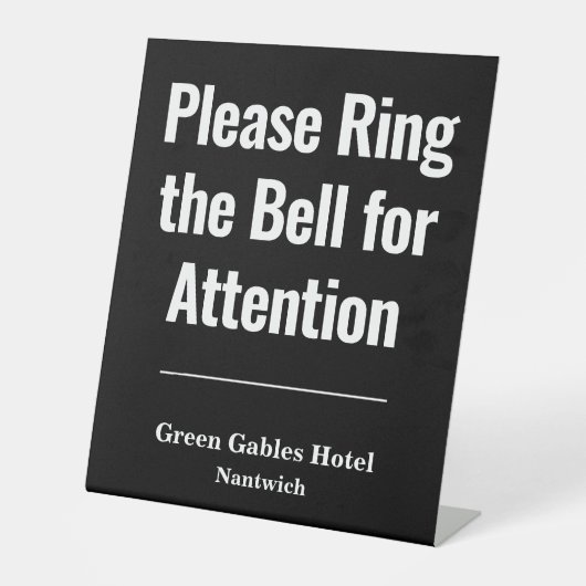 Signe De Table Veuillez sonner la cloche pour attirer l'attention (Recto)