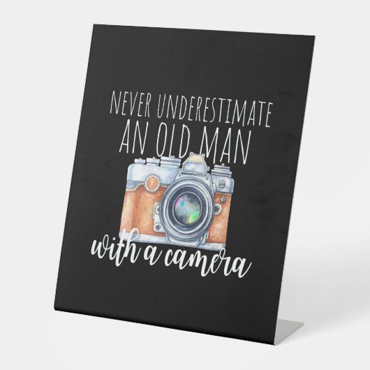 Signe De Table Vieux Homme Avec Caméra (Recto)