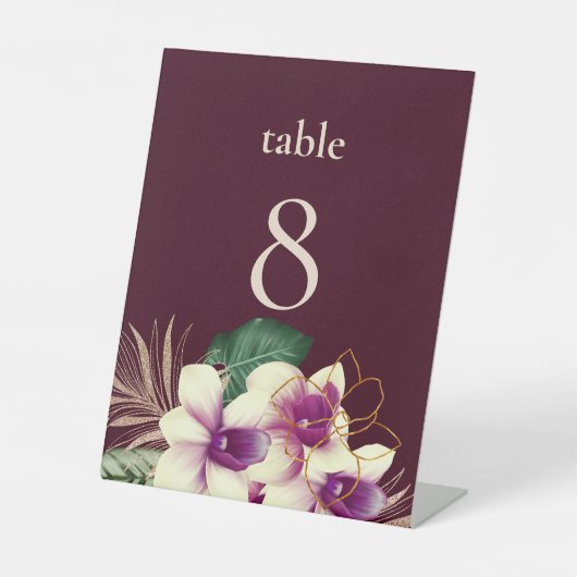 Signe De Table Vin moderne Couleur Blanc Floral Mariage Menu (Recto)