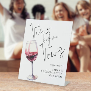 Signe De Table Vino Before Vows Bienvenue au week-end de Bachelor