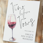 Signe De Table Vino Before Vows Bienvenue au week-end d'enterreme