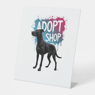 Signe De Table Vintage Adoptez Ne Faites Pas D'Achats Chien Graff