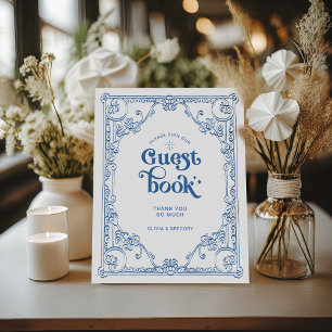Signe De Table Vintage Chinoiserie Mariage Livre d'or