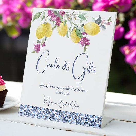 Signe De Table Vintage citrons bougainvilliers