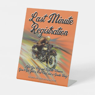 Signe De Table Vintage Look Motorcycle Poker Run Personnalisé