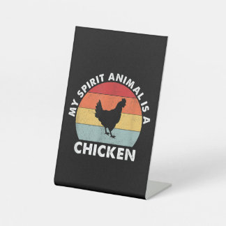 Signe De Table Vintage Mon Esprit Animal est un poulet