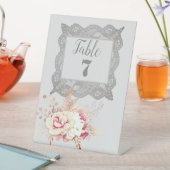 Signe De Table Vintage Pastel Floral Rose (In SItu)