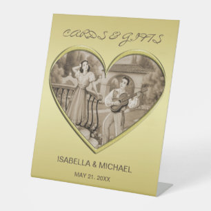 Signe De Table Vintage Romance couple, homme et femme, or