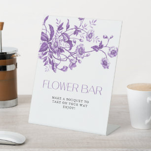 Signe De Table Vintage Toile Floral Bouquet Bar