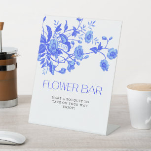 Signe De Table Vintage Toile Floral Bouquet Bar
