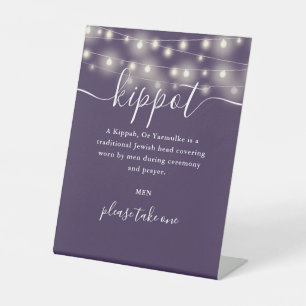Signe De Table Violet éclaire le Mariage juif Kippot Yarmulke