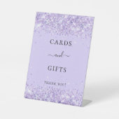 Signe De Table Violet lavande parties scintillant cartes cadeaux (Recto)