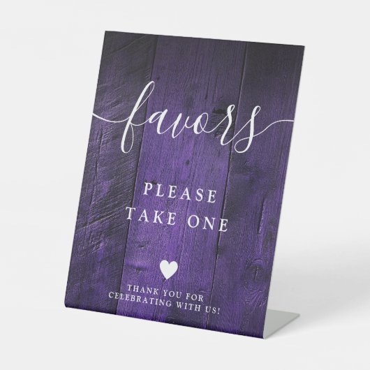 Signe De Table Violet Rustique Boho Grange Wood Faveurs (Recto)