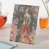 Signe De Table Virgo Woman Portrait Antique Coloré Riche (In SItu)