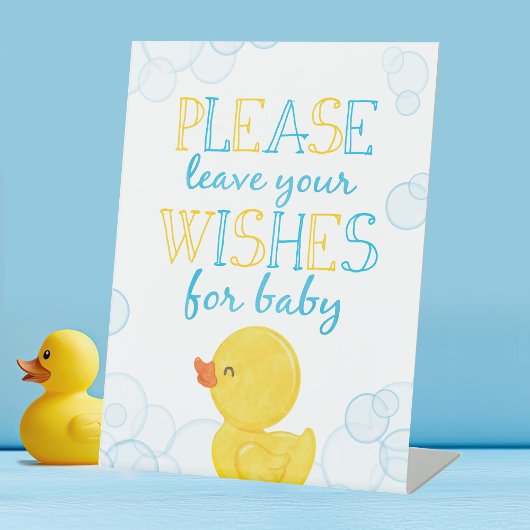 Signe De Table Voeux pour bébé Baby shower de canard en caoutchou