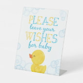 Signe De Table Voeux pour bébé Baby shower de canard en caoutchou (Recto)