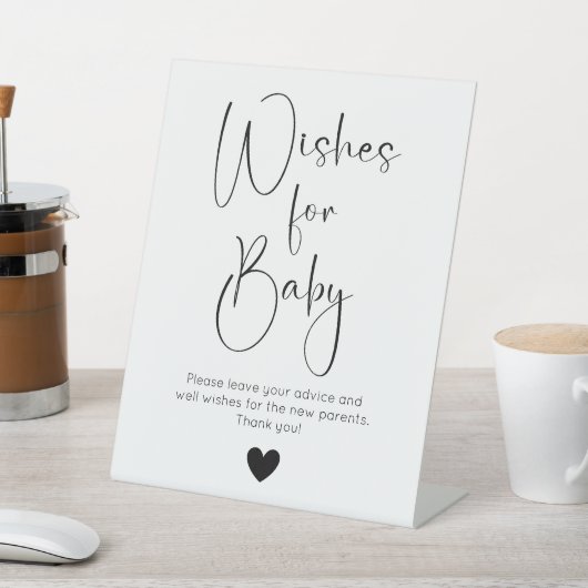 Signe De Table Voeux pour bébé Baby shower de script moderne (In SItu)