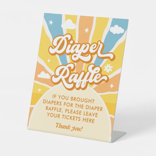 Signe De Table Voici le Baby shower Fils Raffle (Recto)