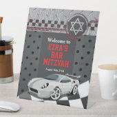 Signe De Table Voiture Racecar Bar Mitzvah (In SItu)
