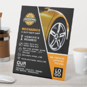 Signe De Table Voiture Roue, Auto Mécanique & Réparations Publici (In SItu)