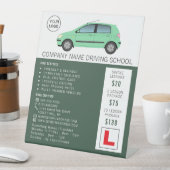 Signe De Table Voiture verte moderne, École de conduite, Instruct (In SItu)