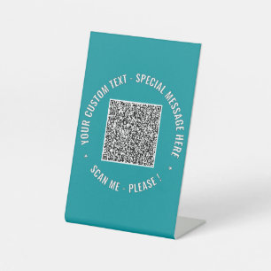 Signe De Table Votre code QR Texte et couleurs personnalisés Pann