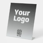 Signe De Table Votre logo avec code QR modifiable et Ombre de dég (Recto)